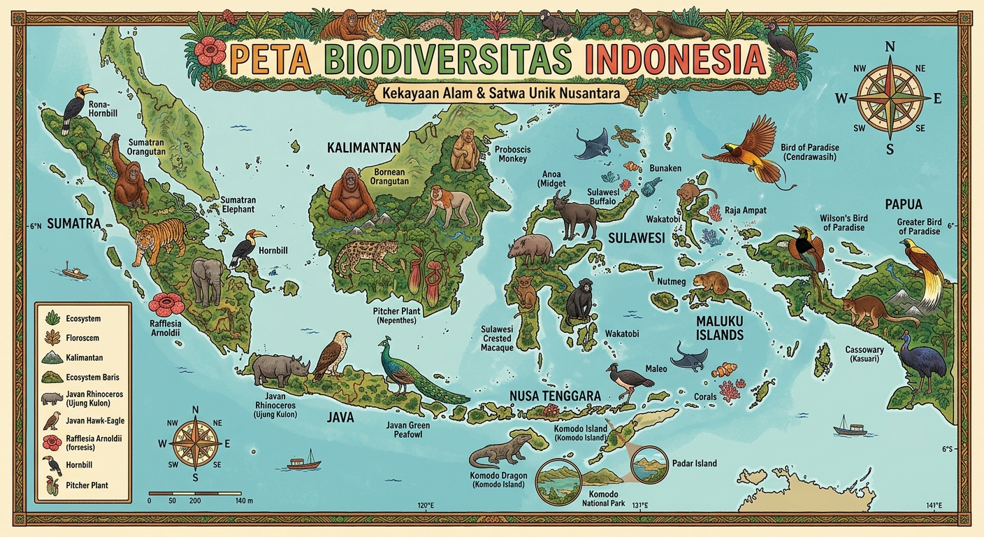 Peta Biodiversitas Indonesia — Kekayaan Alam & Satwa Unik Nusantara
